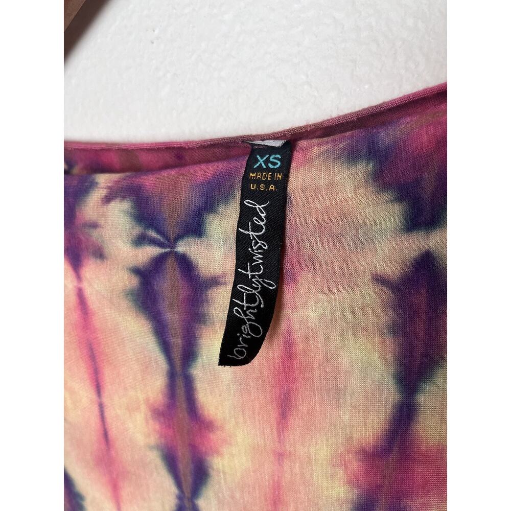 Brightly Twisted Tie Dye Kimono Sleeve Top Size XS Red Orange Casual Boho Retro - Picture 5 of 6